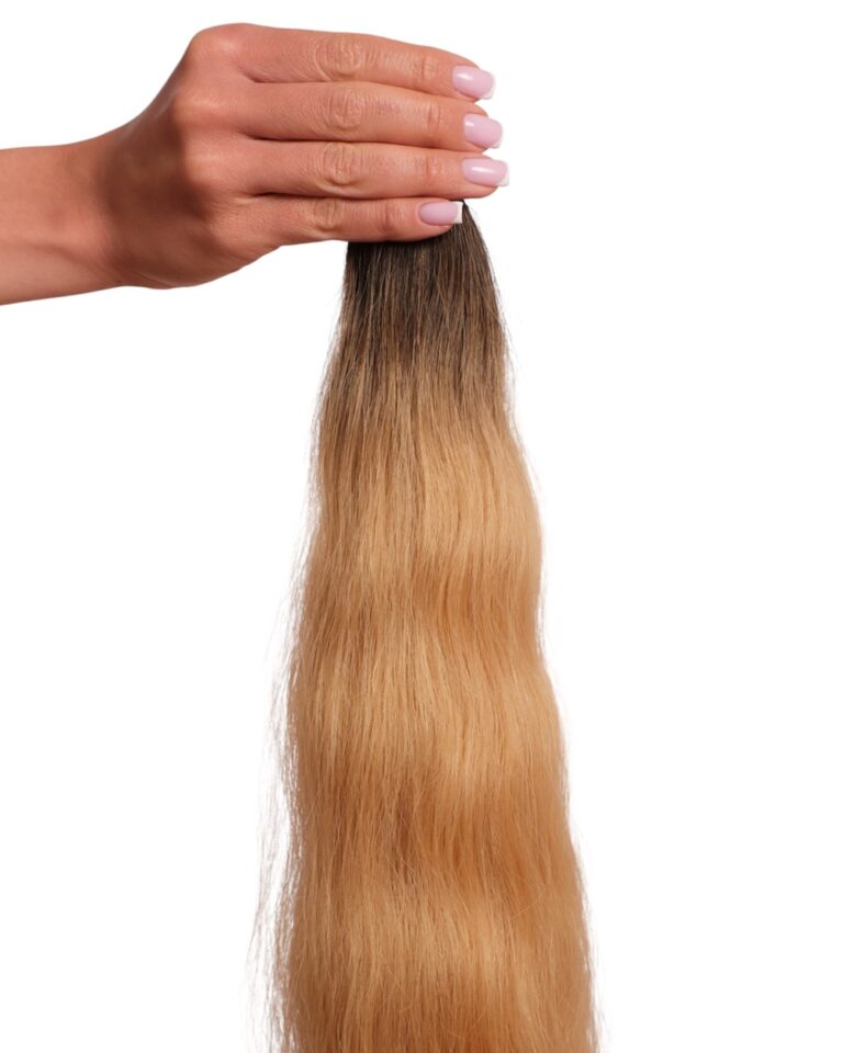 Włosy dziecięce 4.0-8.0 falowane ciemny brąz z złoty blond