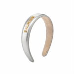 Opaska skórzana srebrna Balmain