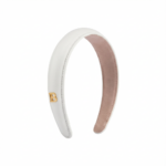 Opaska skórzana Balmain biała z monogramem